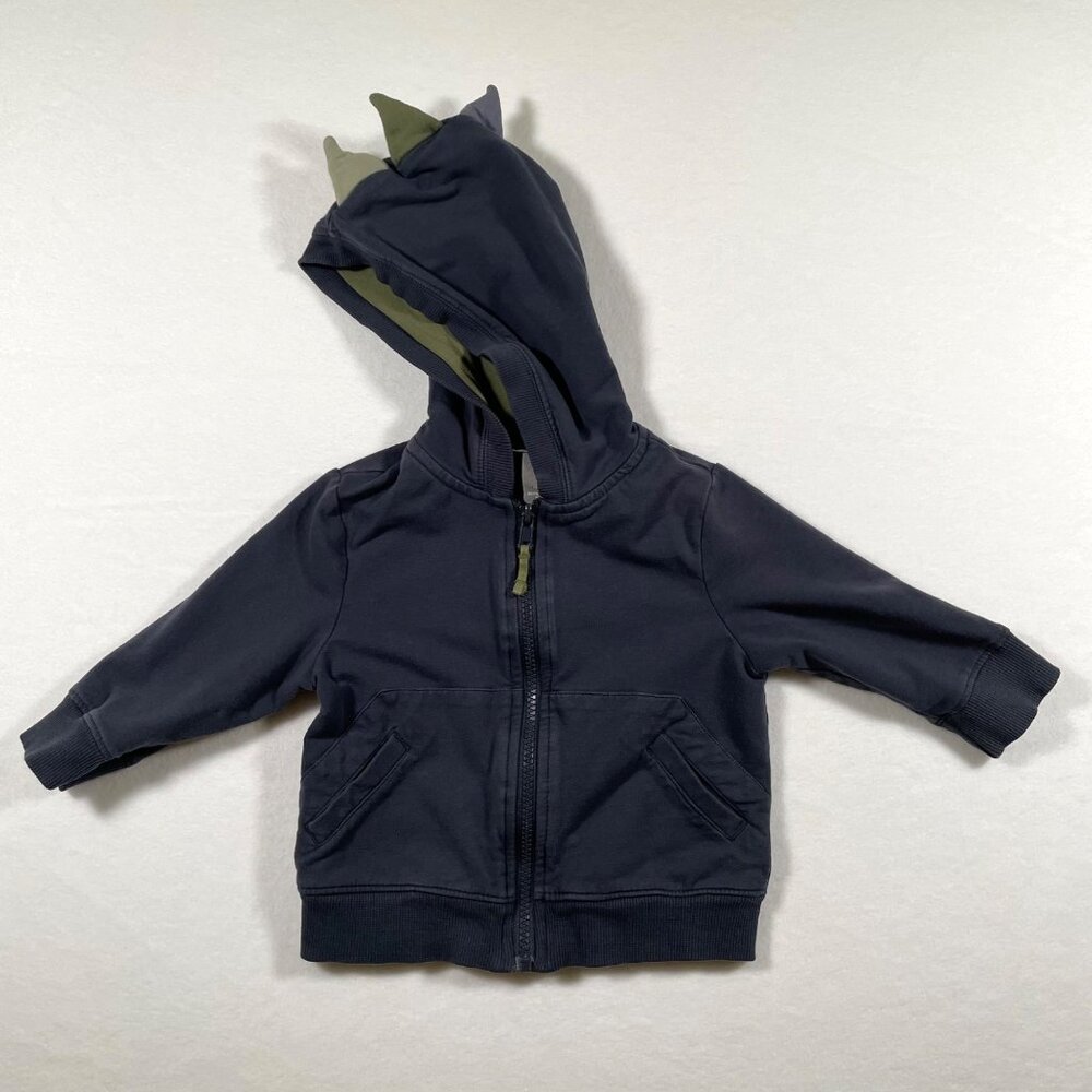 Jarvis Archer Baby Dinosaur-Themed Toddler Zip-Up Hoodie With Spikes 12M